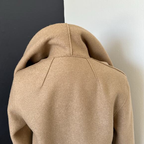 Harris Wharf London Wool Draped Blanket Coat in Camel Tan Belted - Picture 16 of 16